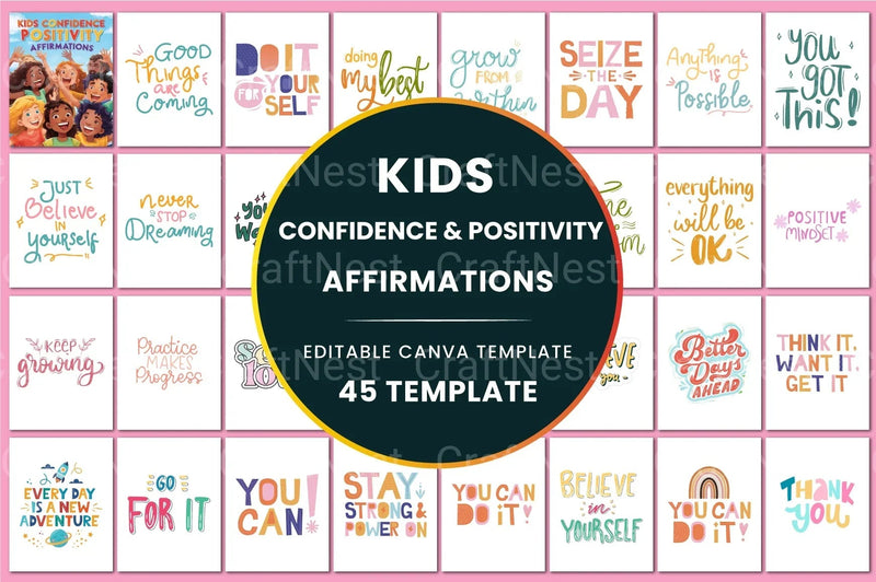Kids Confidence and Positivity Affirmations - CraftNest - Digital Crafting and Art