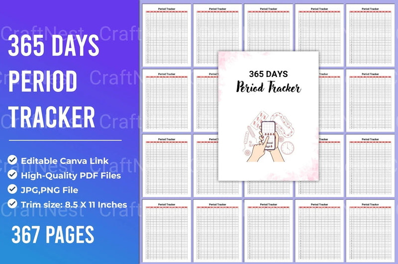 Days Period Tracker App - CraftNest - Digital Crafting and Art