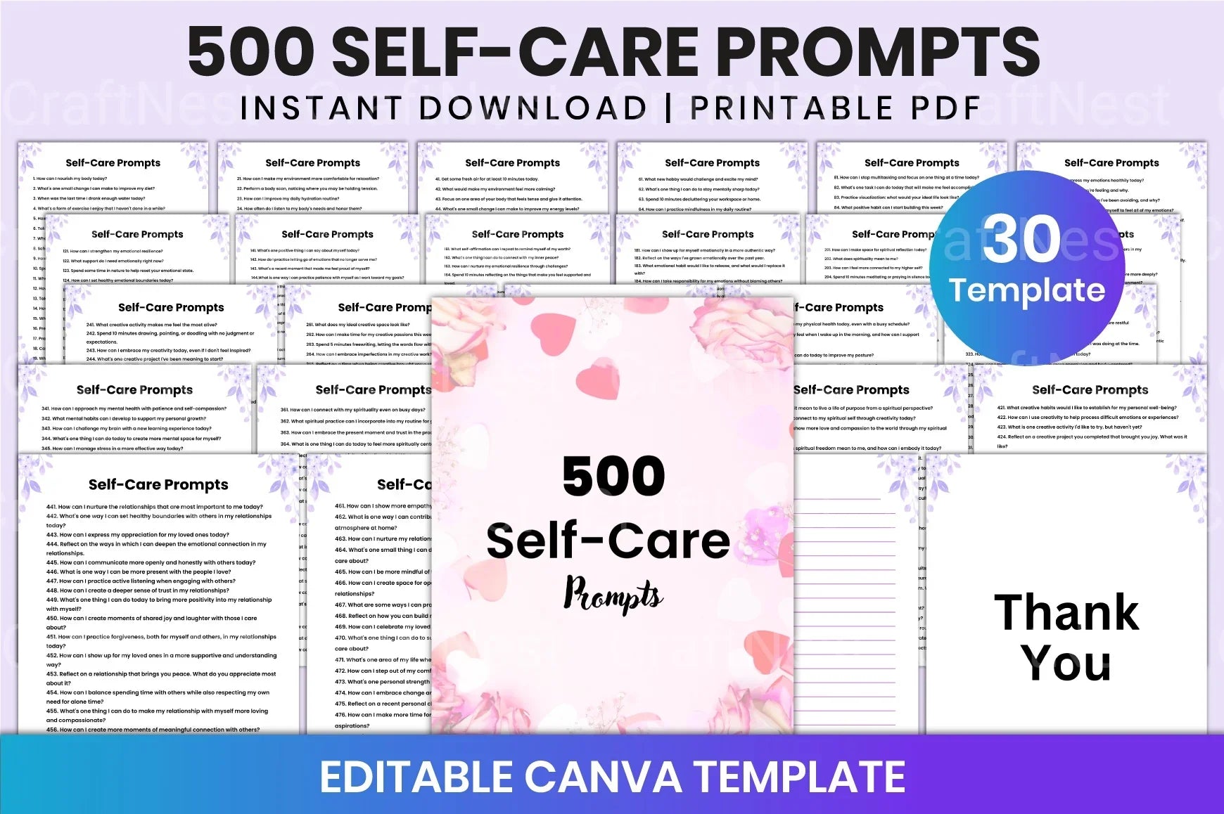 Self Care Prompts for Mindful Living - CraftNest - Digital Crafting and Art
