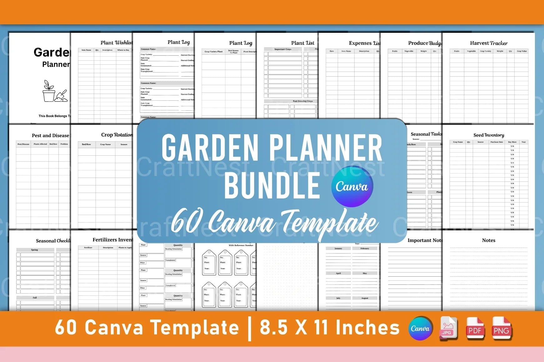 Garden Planner Canva Template - CraftNest - Digital Crafting and Art