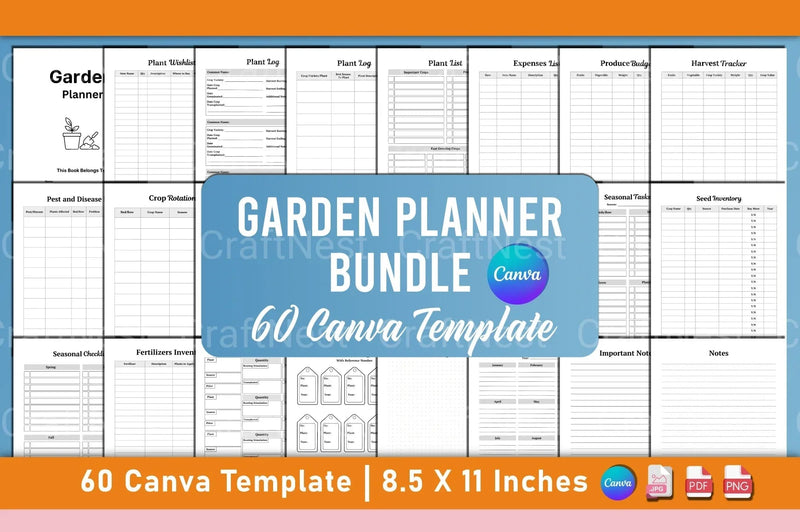 Garden Planner Canva Template - CraftNest - Digital Crafting and Art