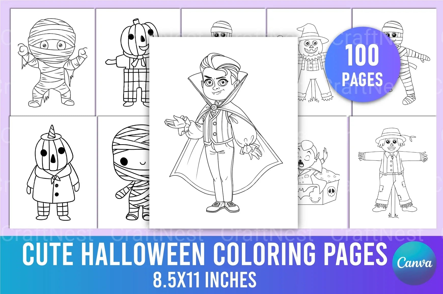 Cute Halloween Coloring Pages - CraftNest - Digital Crafting and Art