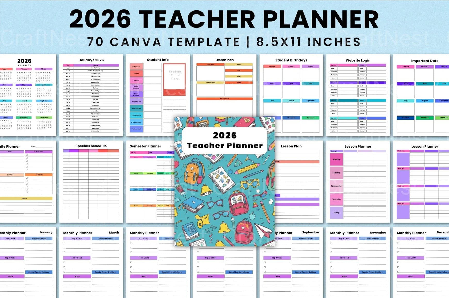 Teacher Planner 2024: Organize Your Classroom Efficiently - CraftNest - Digital Crafting and Art