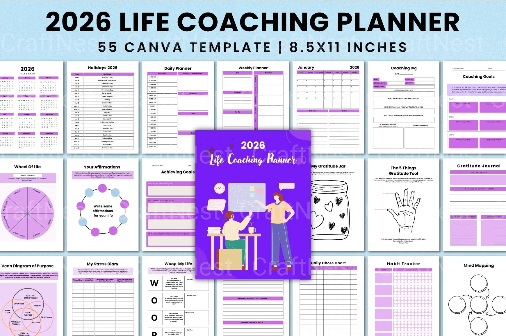 Life Coaching Planner for Personal Growth - CraftNest - Digital Crafting and Art