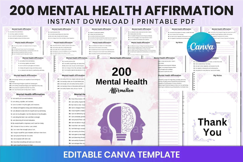 Mental Health Affirmation for Wellbeing - CraftNest - Digital Crafting and Art