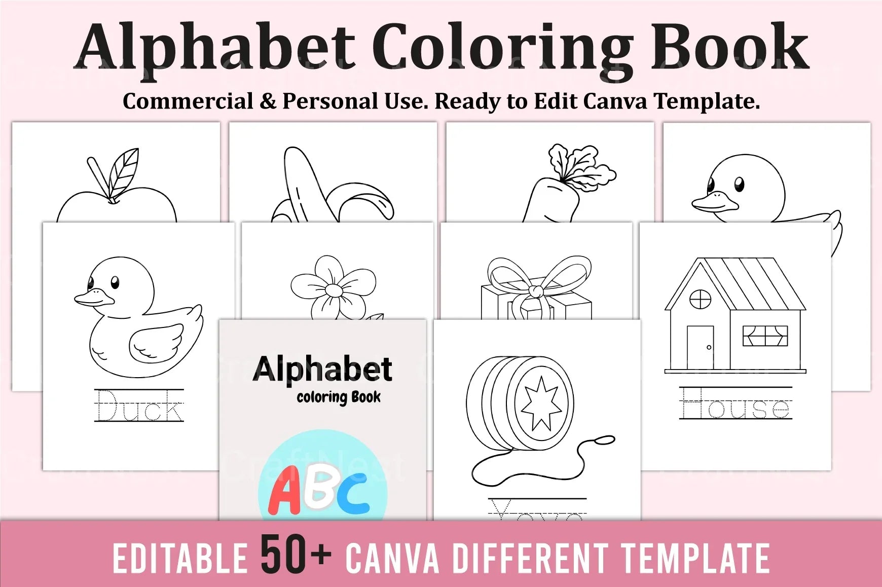 Alphabet Coloring Book for Kids - CraftNest - Digital Crafting and Art