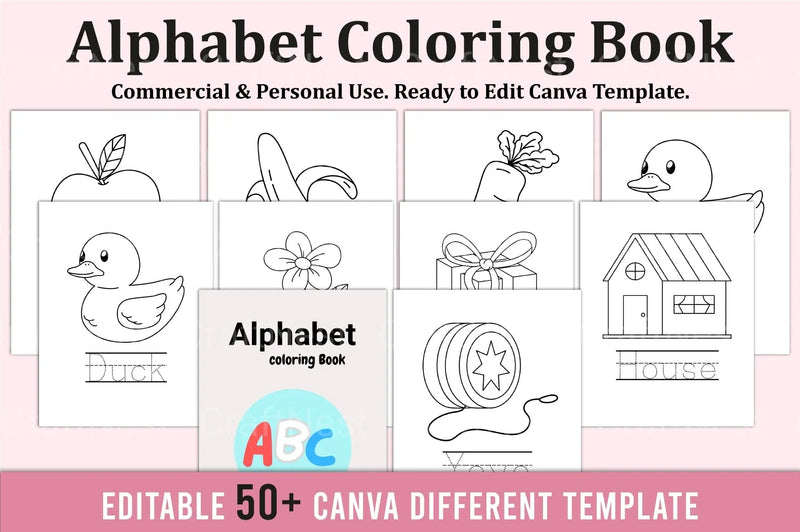 Alphabet Coloring Book for Kids - CraftNest - Digital Crafting and Art