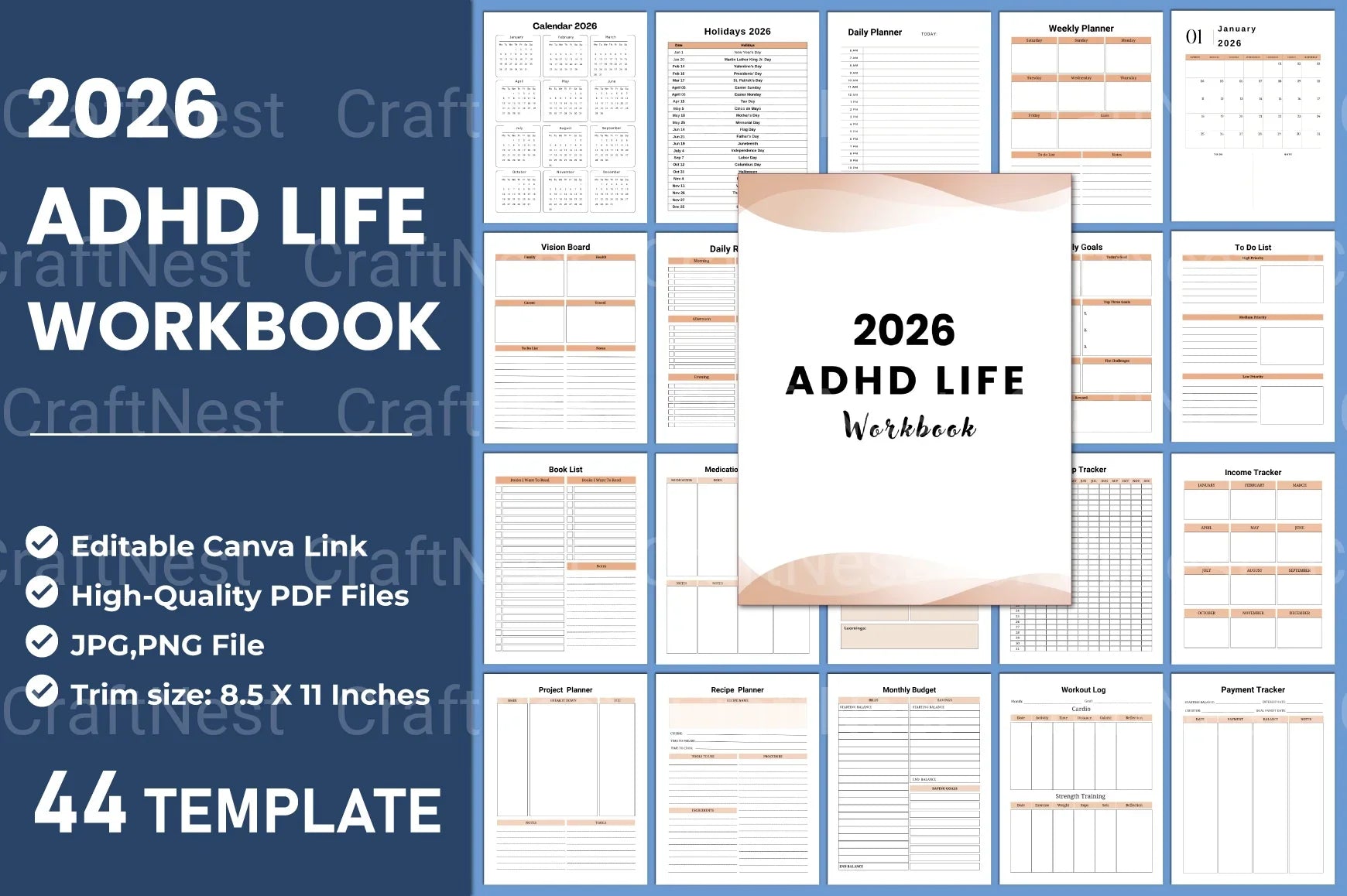 ADHD Life Planner for Better Organization - CraftNest - Digital Crafting and Art