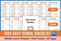 Kids Daily School Checklist Schedule - CraftNest - Digital Crafting and Art