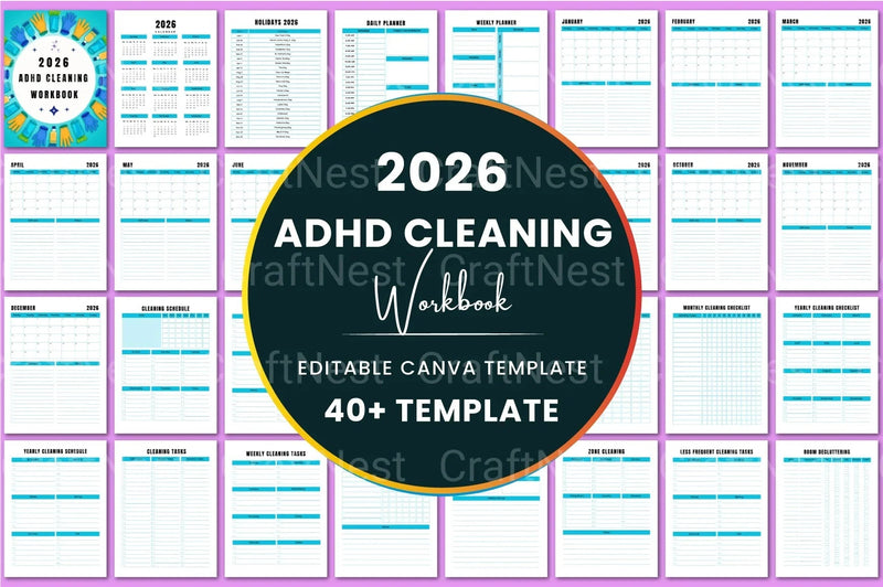 ADHD Cleaning Workbook for Effective Organization - CraftNest - Digital Crafting and Art