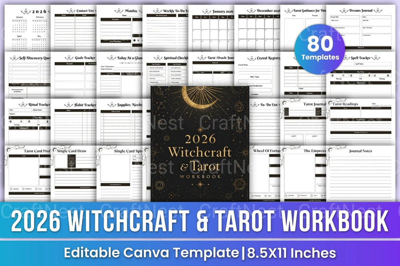 Witchcraft Tarot Workbook Guide - CraftNest - Digital Crafting and Art