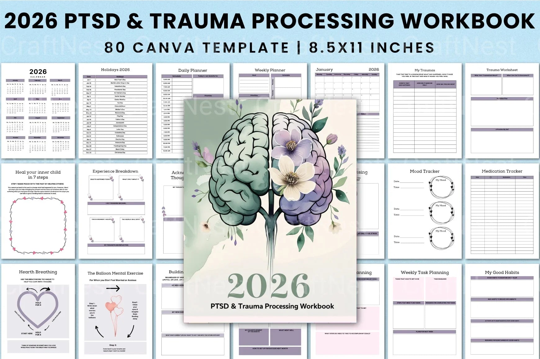 PTSD Trauma Processing Workbook - CraftNest - Digital Crafting and Art