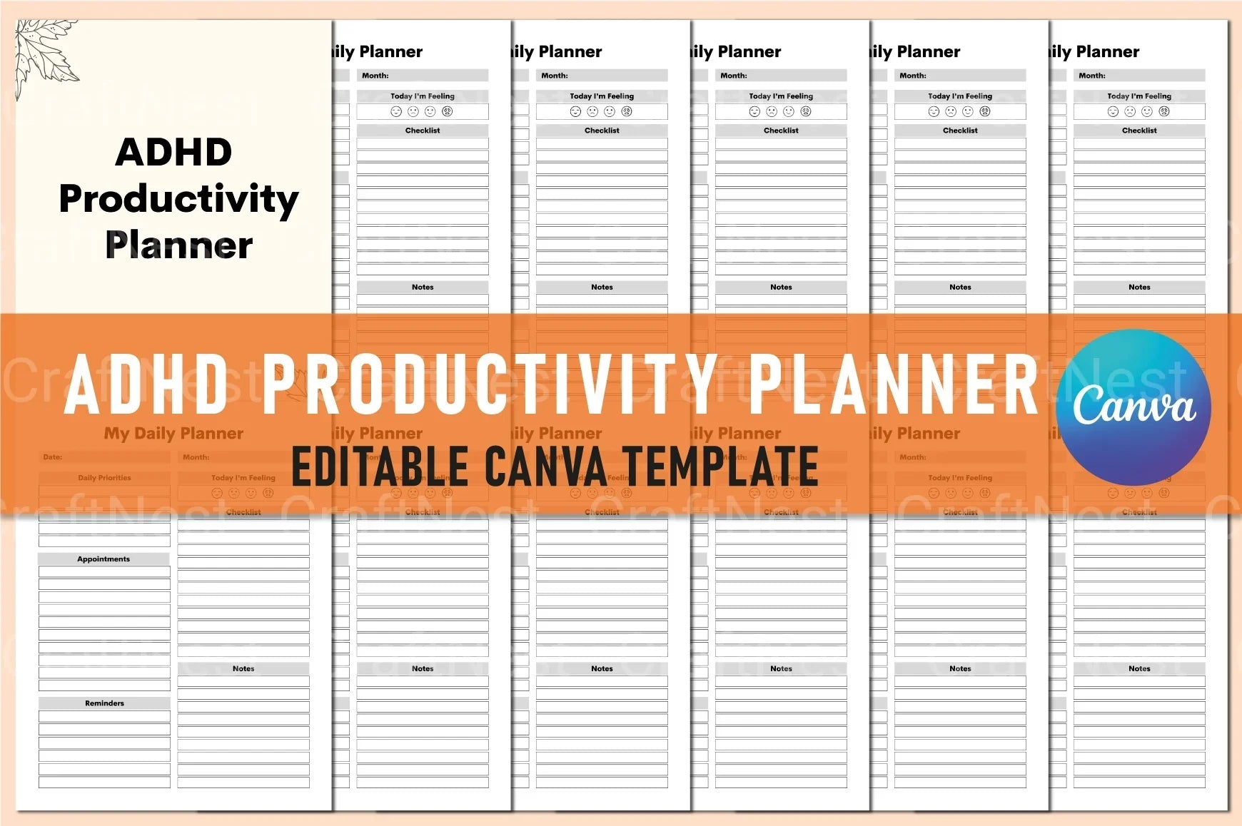 ADHD Productivity Planner - CraftNest - Digital Crafting and Art