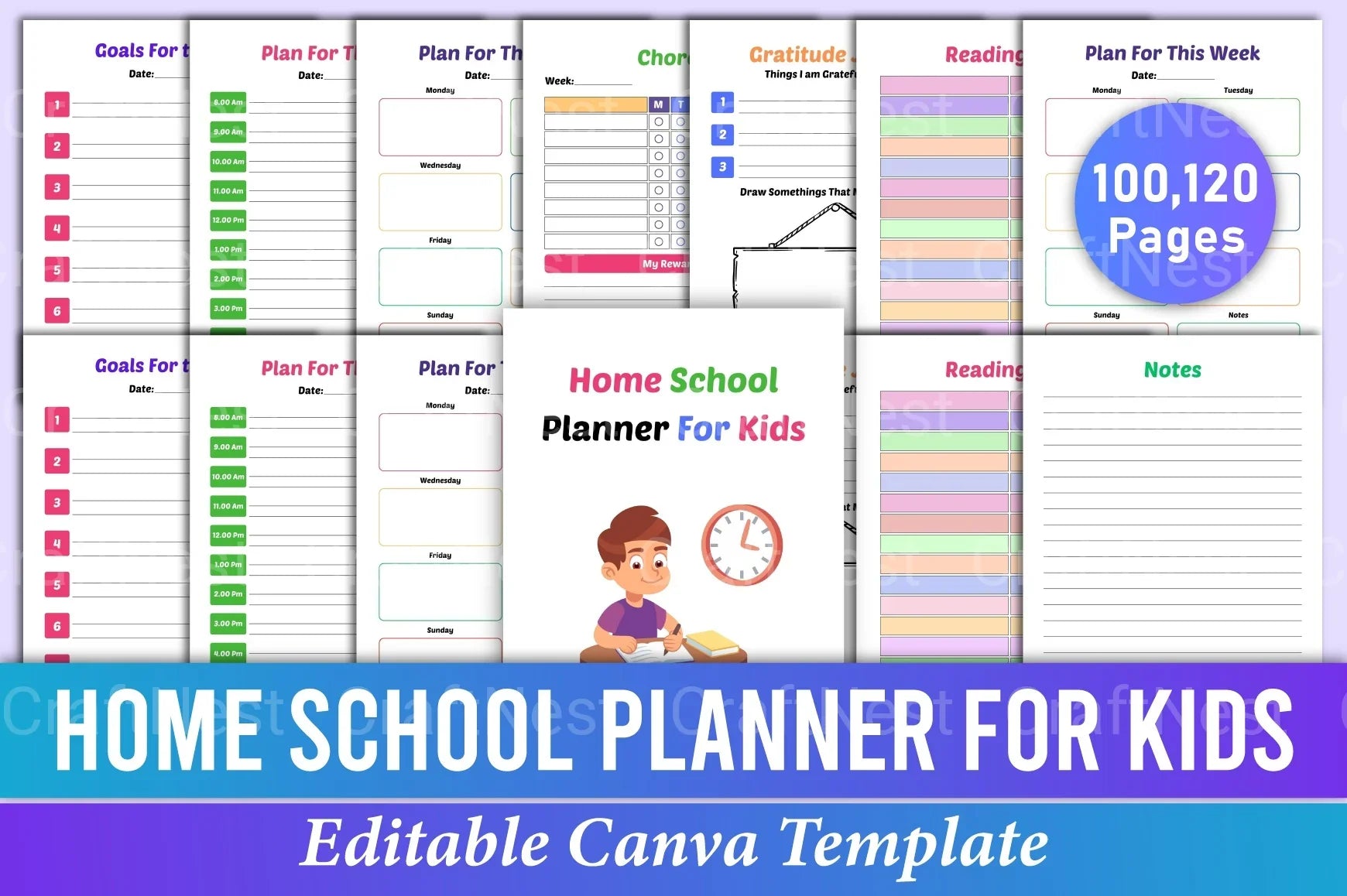 Home School Planner for Kids - CraftNest - Digital Crafting and Art
