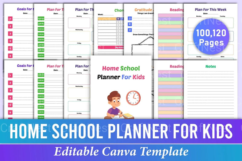 Home School Planner for Kids - CraftNest - Digital Crafting and Art