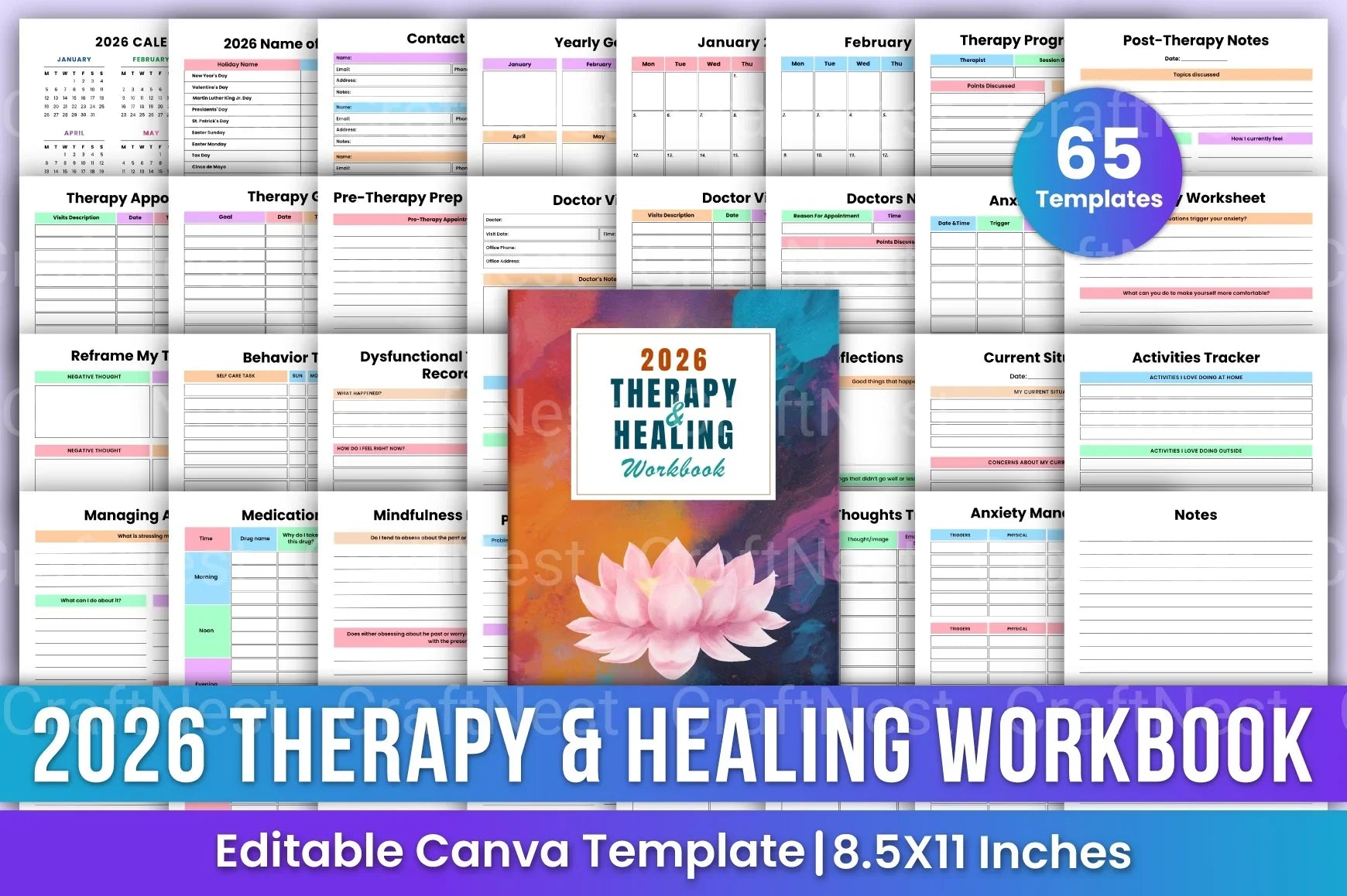 Therapy Healing Workbook for Personal Growth - CraftNest - Digital Crafting and Art