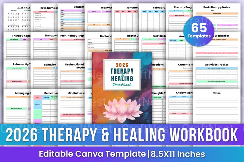 Therapy Healing Workbook for Personal Growth - CraftNest - Digital Crafting and Art