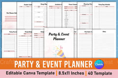 Party Event Planner Canva Template - CraftNest - Digital Crafting and Art