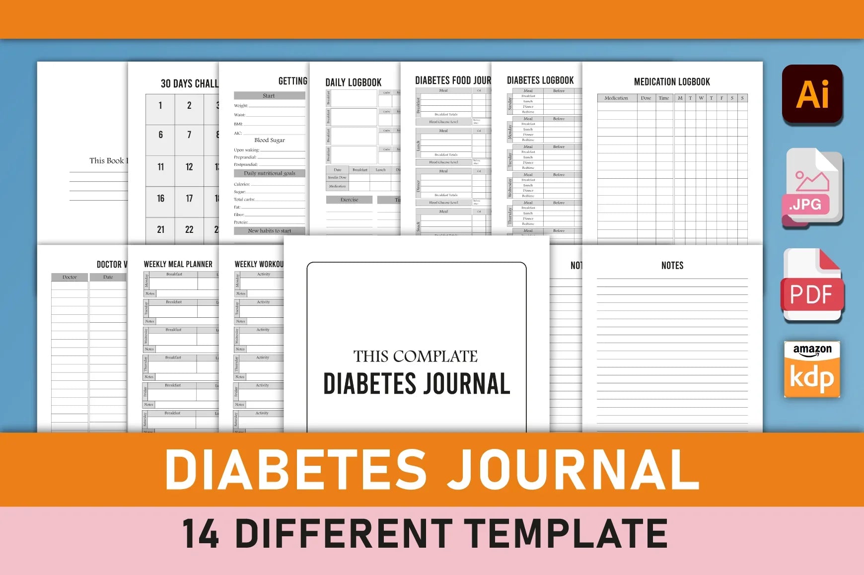 Diabetes Planner Printable Bundle - CraftNest - Digital Crafting and Art