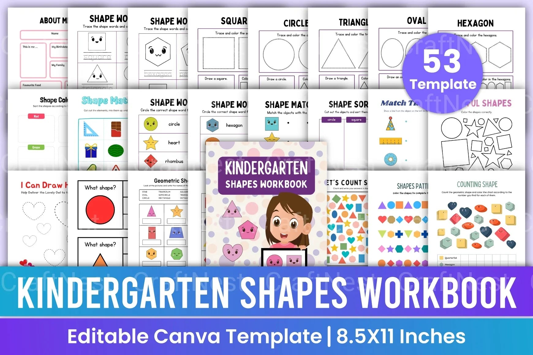 Kindergarten Shapes Workbook for Early Learning - CraftNest - Digital Crafting and Art
