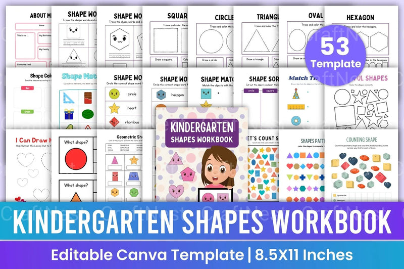 Kindergarten Shapes Workbook for Early Learning - CraftNest - Digital Crafting and Art