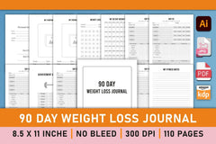 Day Weight Loss Planner - Printable Bundle - CraftNest - Digital Crafting and Art