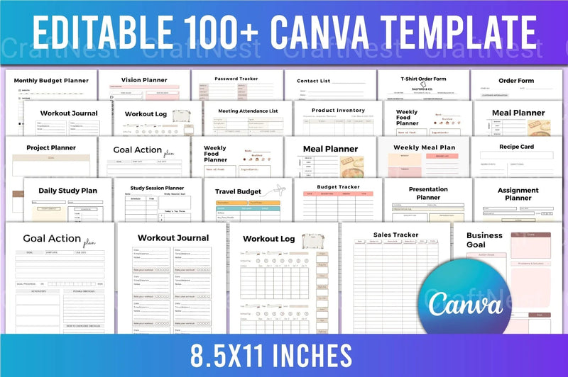 Editable Canva Template Collection - CraftNest - Digital Crafting and Art