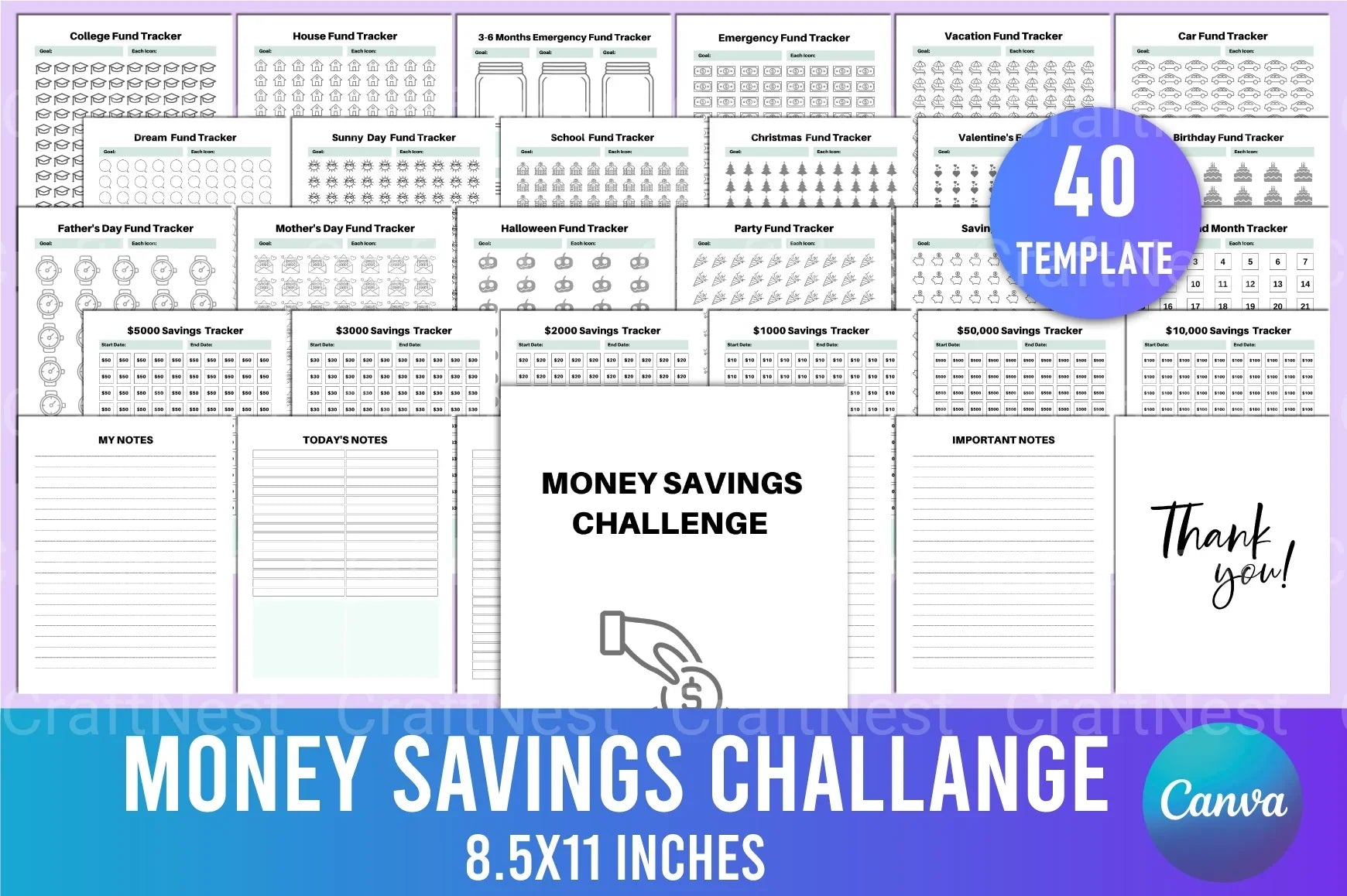 Money Savings Challenge - CraftNest - Digital Crafting and Art