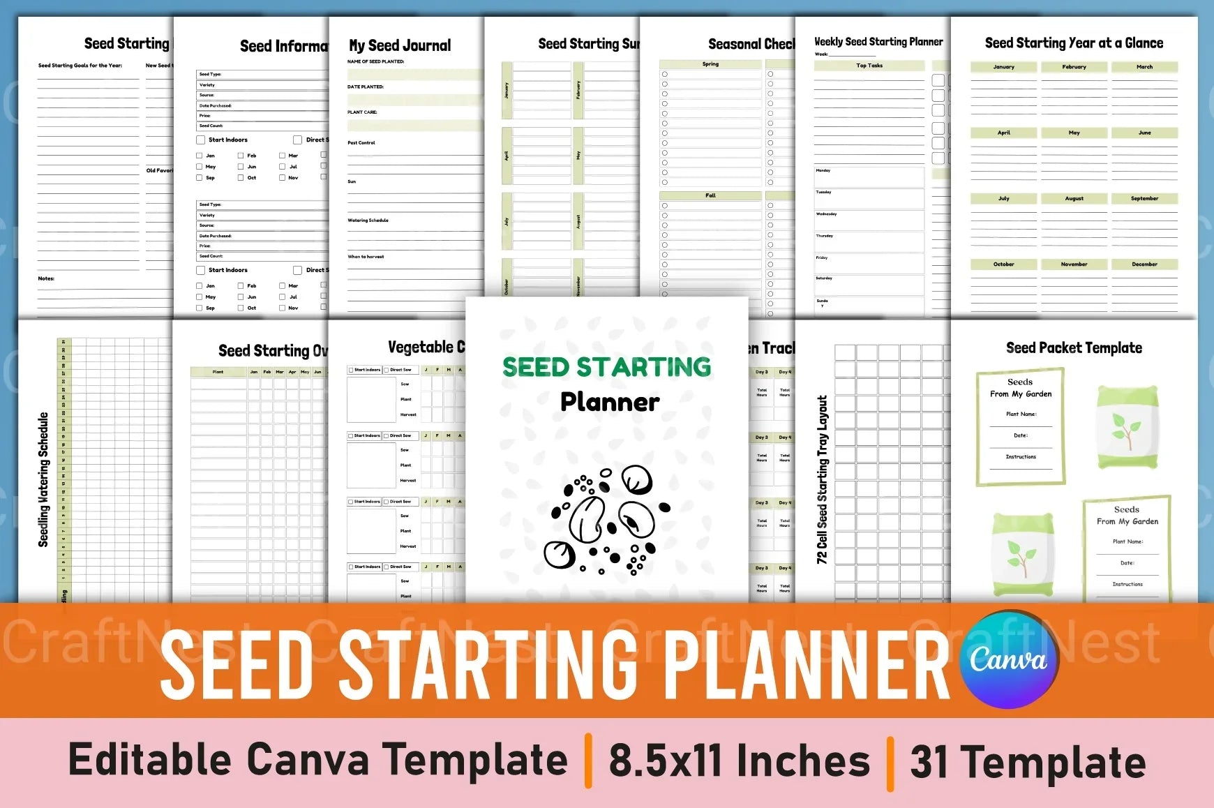 Seed Starting Planner Guide - CraftNest - Digital Crafting and Art