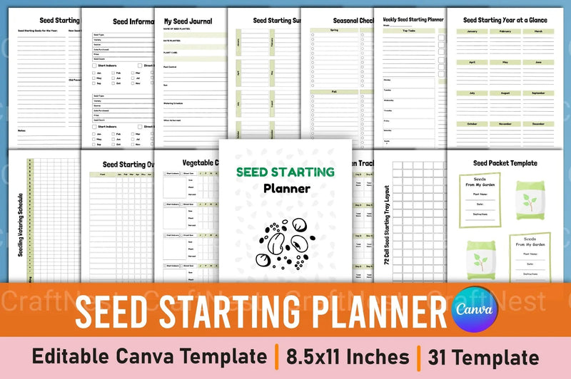 Seed Starting Planner Guide - CraftNest - Digital Crafting and Art