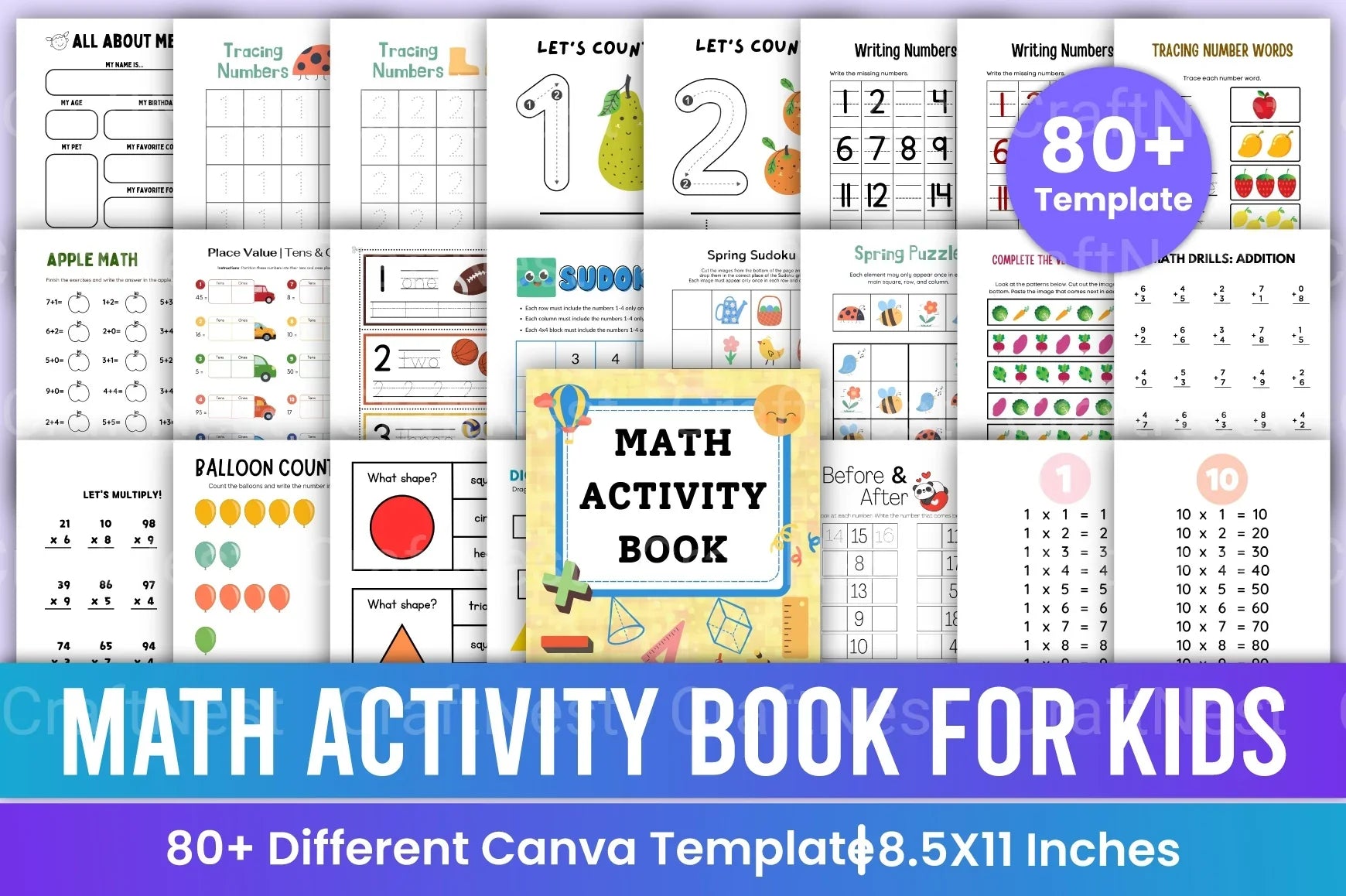 Math Activity Book for Kids - CraftNest - Digital Crafting and Art