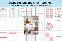 Vision Board Planner Template Canva - CraftNest - Digital Crafting and Art