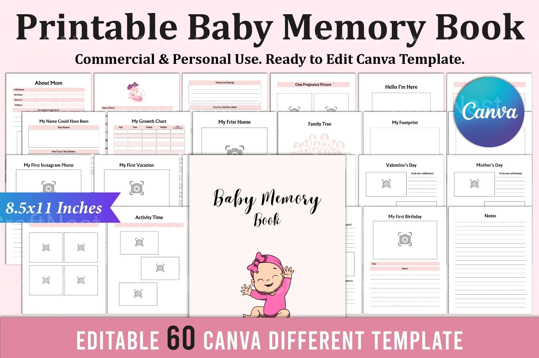 Baby Memory Book: Cherish Every Milestone - CraftNest - Digital Crafting and Art