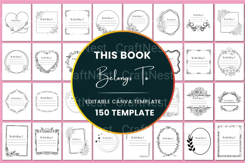 This Book Belongs To: Personalized Bookplate Design - CraftNest - Digital Crafting and Art