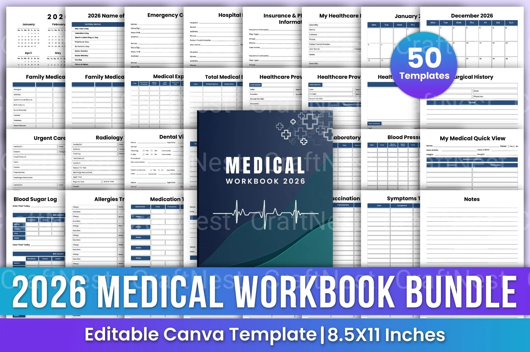 Comprehensive Medical Workbook - CraftNest - Digital Crafting and Art