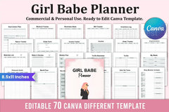 Girl Babe Planner: Stylish & Functional Organizer - CraftNest - Digital Crafting and Art