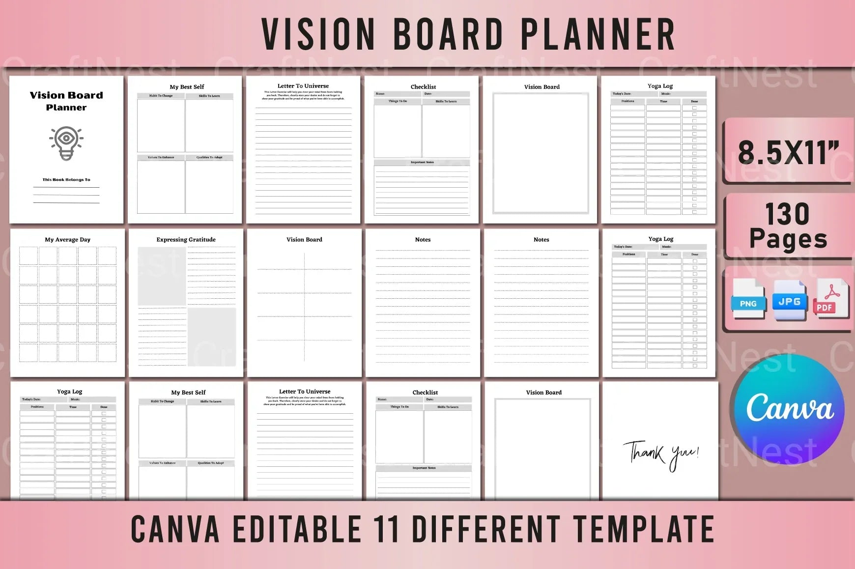Vision Board Planner - CraftNest - Digital Crafting and Art