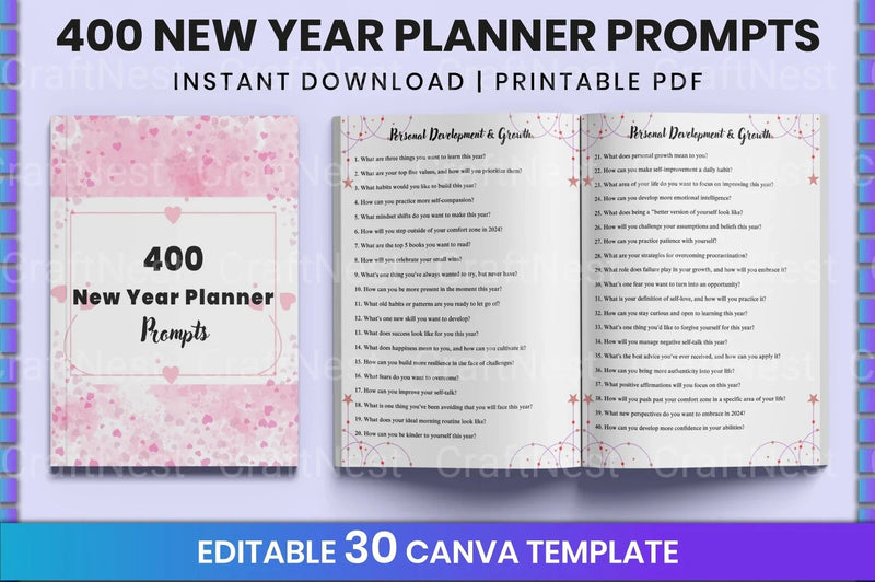 New Year Planner Prompts for Goal Setting - CraftNest - Digital Crafting and Art