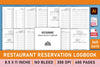 Restaurant Reservation Logbook Planner