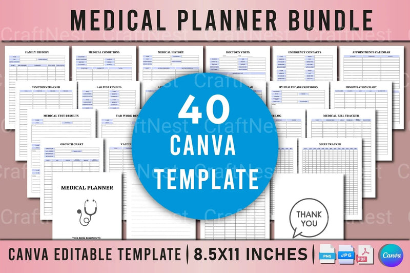 Medical Planner Template - CraftNest - Digital Crafting and Art