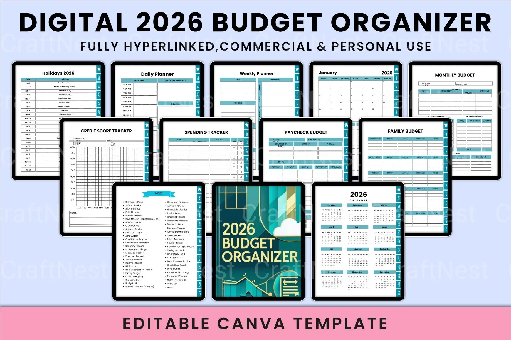 Budget Organizer Planner - CraftNest - Digital Crafting and Art
