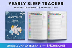 Yearly Sleep Tracker Planner - CraftNest - Digital Crafting and Art