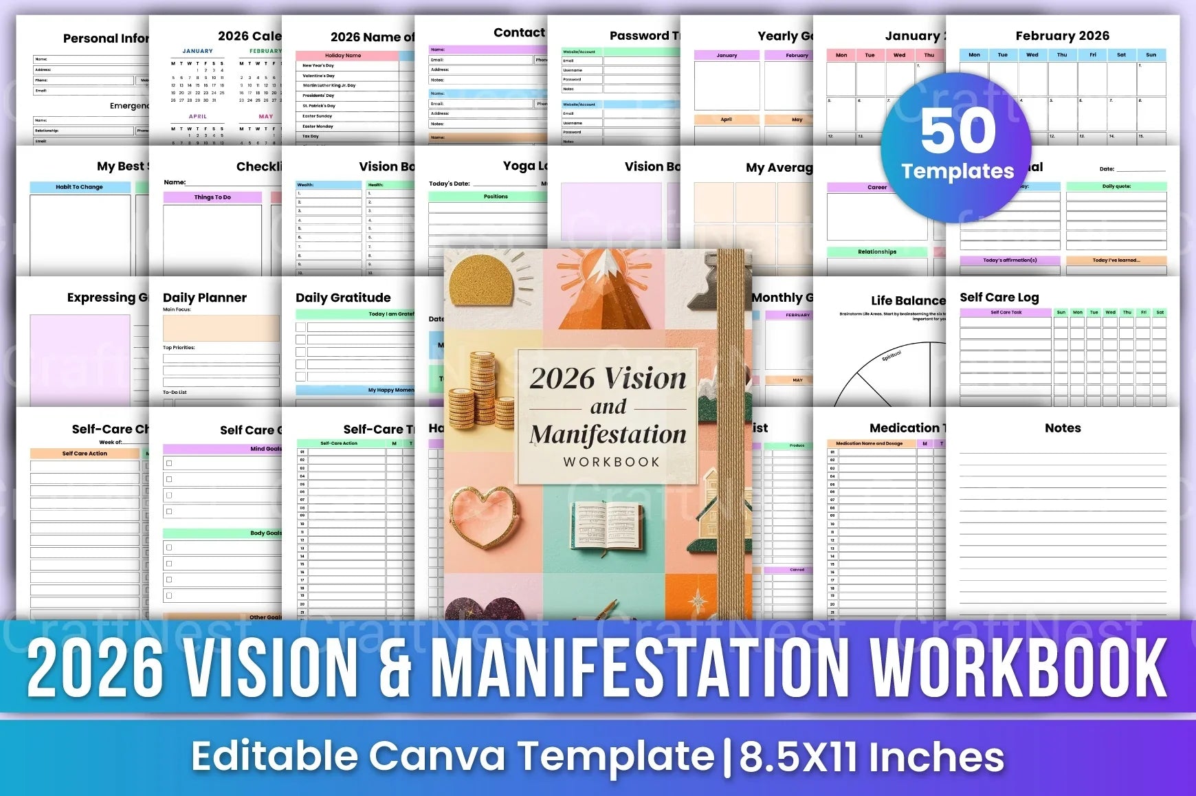 Vision Manifestation Workbook for Goal Setting and Success - CraftNest - Digital Crafting and Art