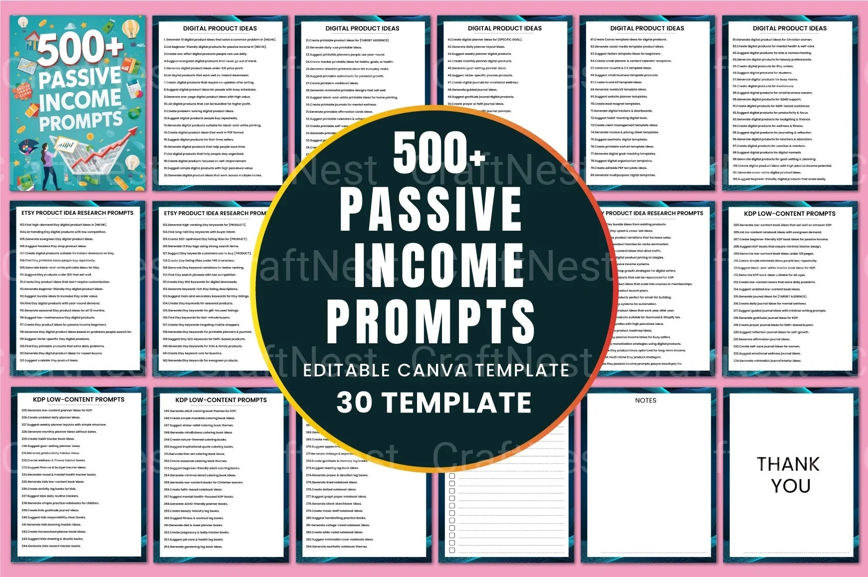 Esty Passive Income Prompts for Success - CraftNest - Digital Crafting and Art