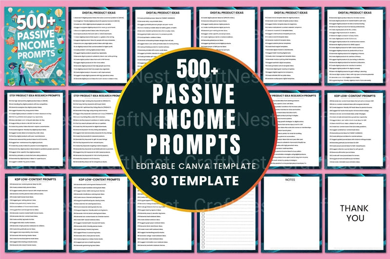 Esty Passive Income Prompts for Success - CraftNest - Digital Crafting and Art