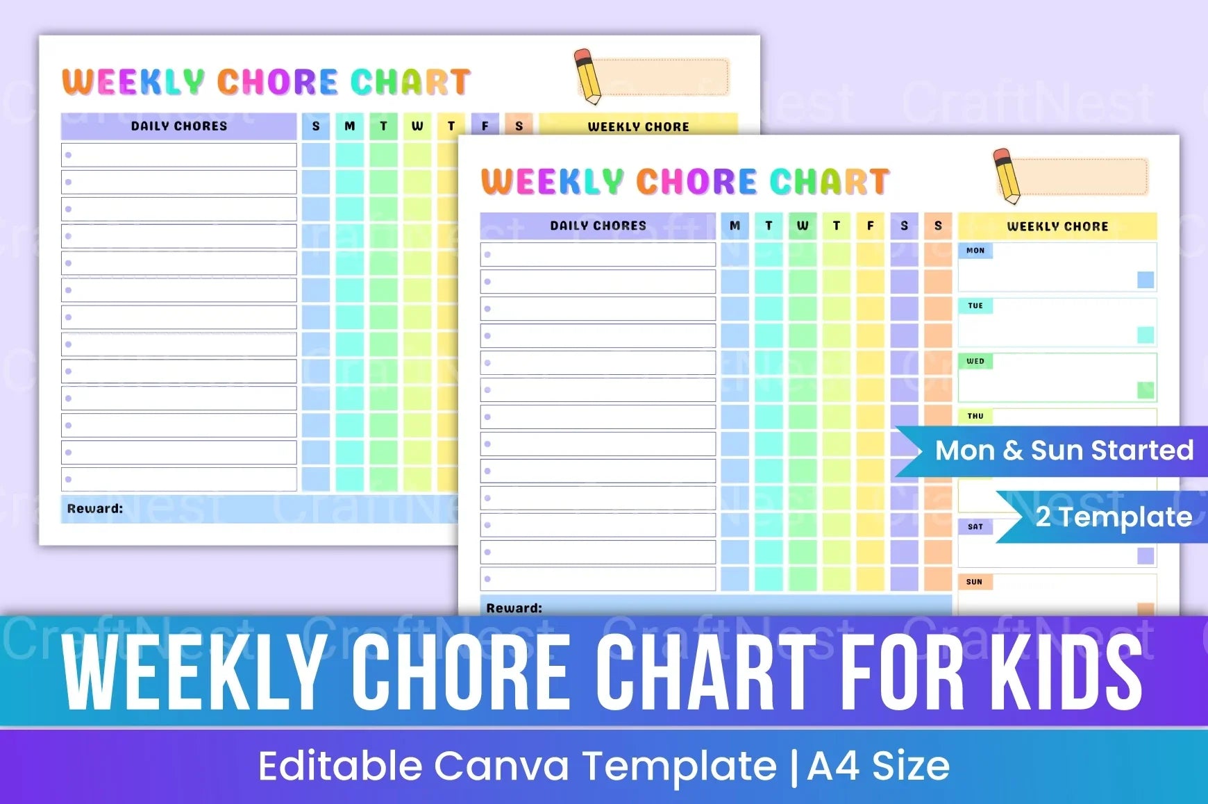 Weekly Chore Chart for Kids - CraftNest - Digital Crafting and Art