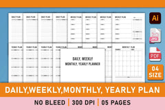 Daily Weekly Monthly Yearly Planner Bundle - CraftNest - Digital Crafting and Art