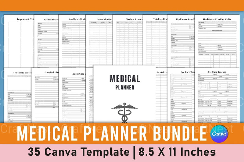 Medical Planner Template - CraftNest - Digital Crafting and Art