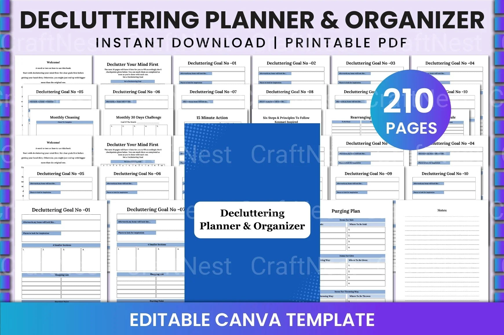 Decluttering Planner Organizer - CraftNest - Digital Crafting and Art