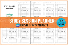 Study Session Planner for Effective Time Management - CraftNest - Digital Crafting and Art